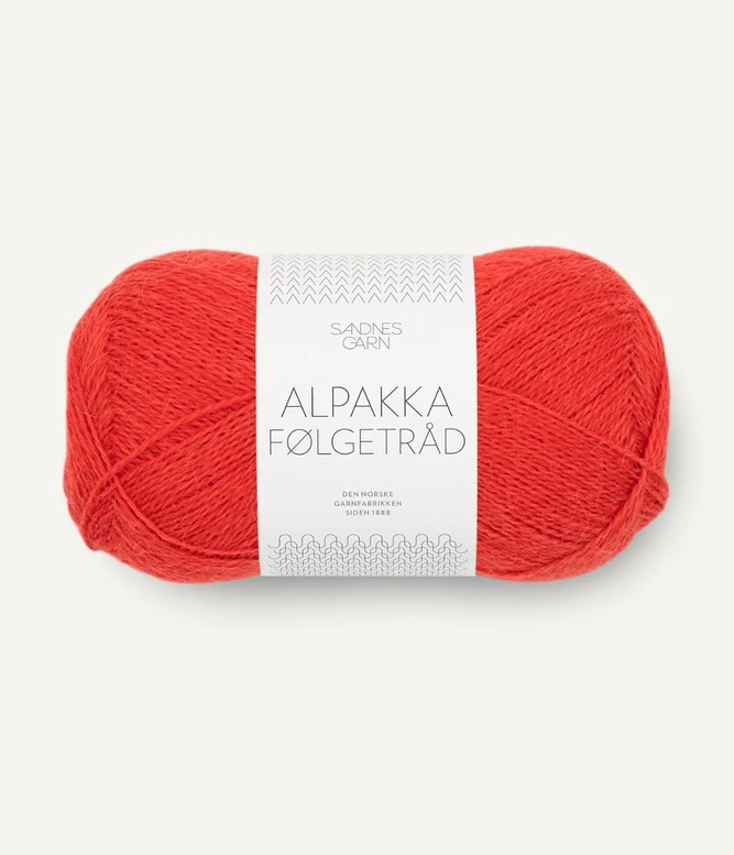 Alpakka Følgetråd, 4018 Scarletin punainen
